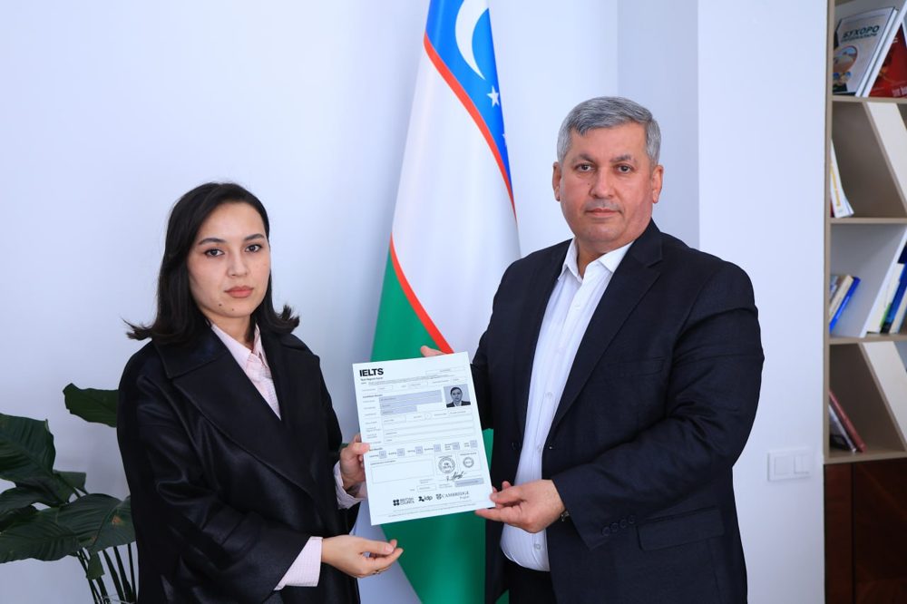 Buxoro davlat pedagogika instituti tayanch doktoranti xalqaro IELTS imtihonida 8.0 ball bilan yuqori natijaga erishdi