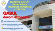 #Admission2026 #BuxDPIAL #AcademicLyceum #Bukhara