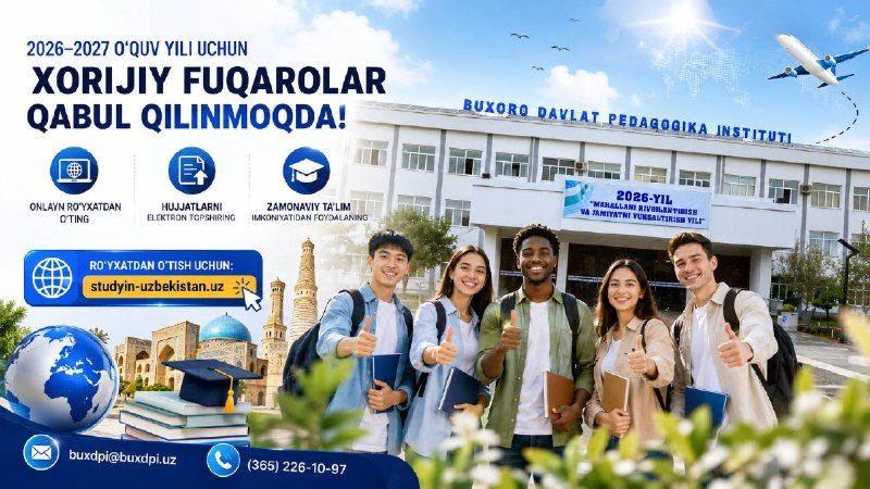 DIQQAT, XORIJIY FUQAROLAR UCHUN QABUL BOSHLANDI!