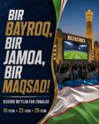 Bir bayroq, bir jamoa, bir maqsad! O'zbekiston terma jamoasi o'yinlari katta ekranlarda namoyish etiladi