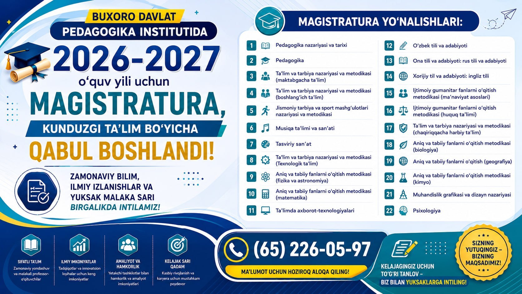 Admissions for the 2026–2027 academic year for Master's programs are now open!