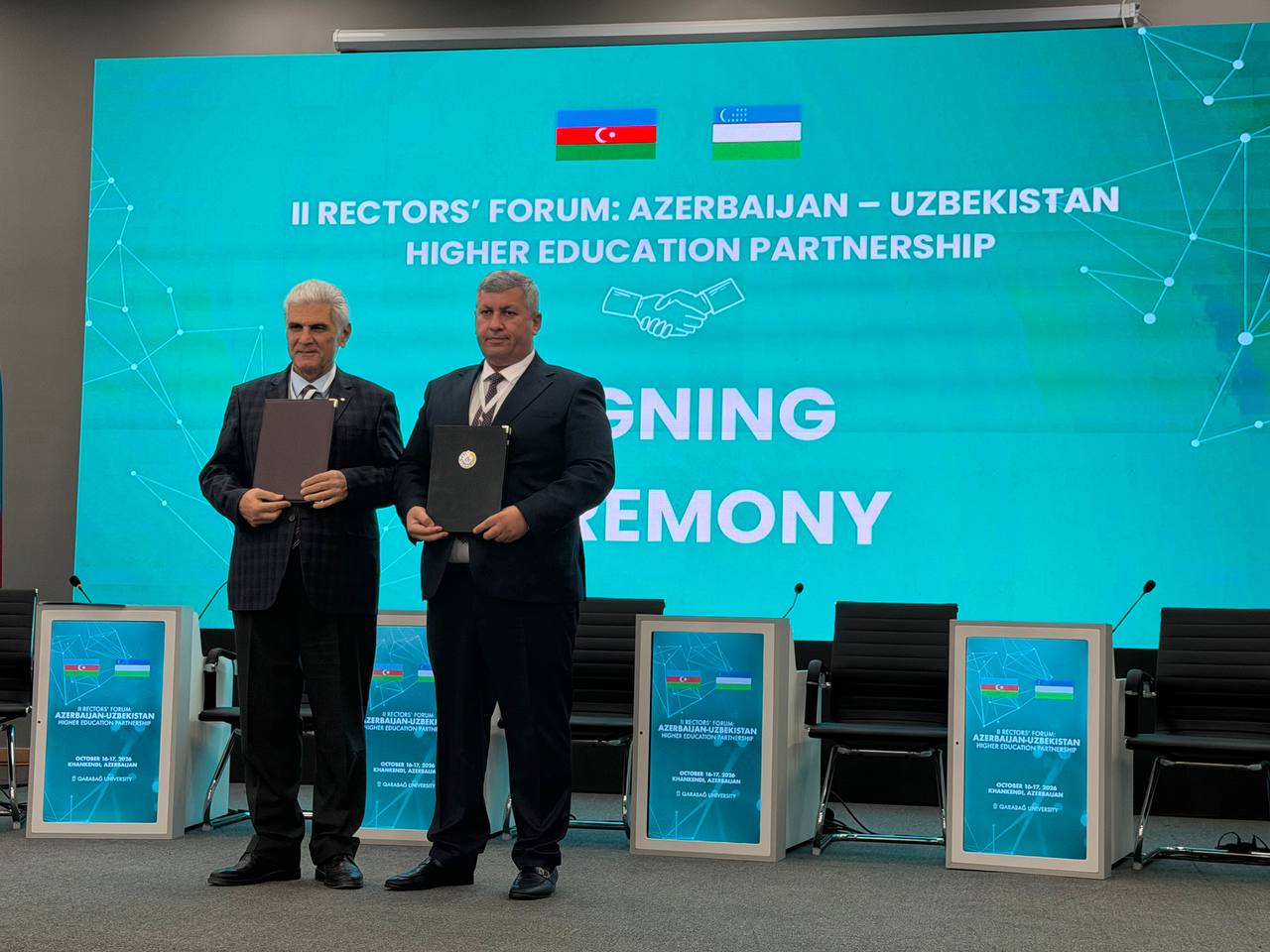 BuxDPI va Ozarbayjonning yetakchi oliy ta’lim muassasalari o‘rtasida hamkorlik memorandumlari imzolandi